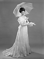 Wedding ensemble, H & W Company, leather, cotton, silk, metal, linen, ivory, mother of pearl, American